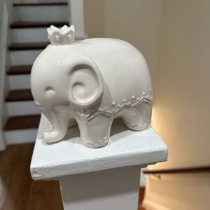 Pottery Barn Kids - White Ceramic Elephant Piggy Bank